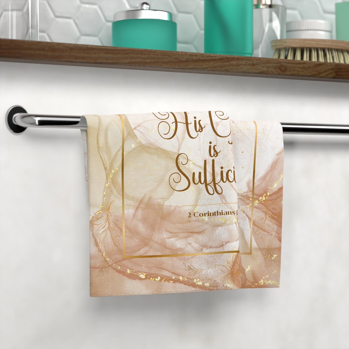 His Grace (Beige/Gold) Face Towel