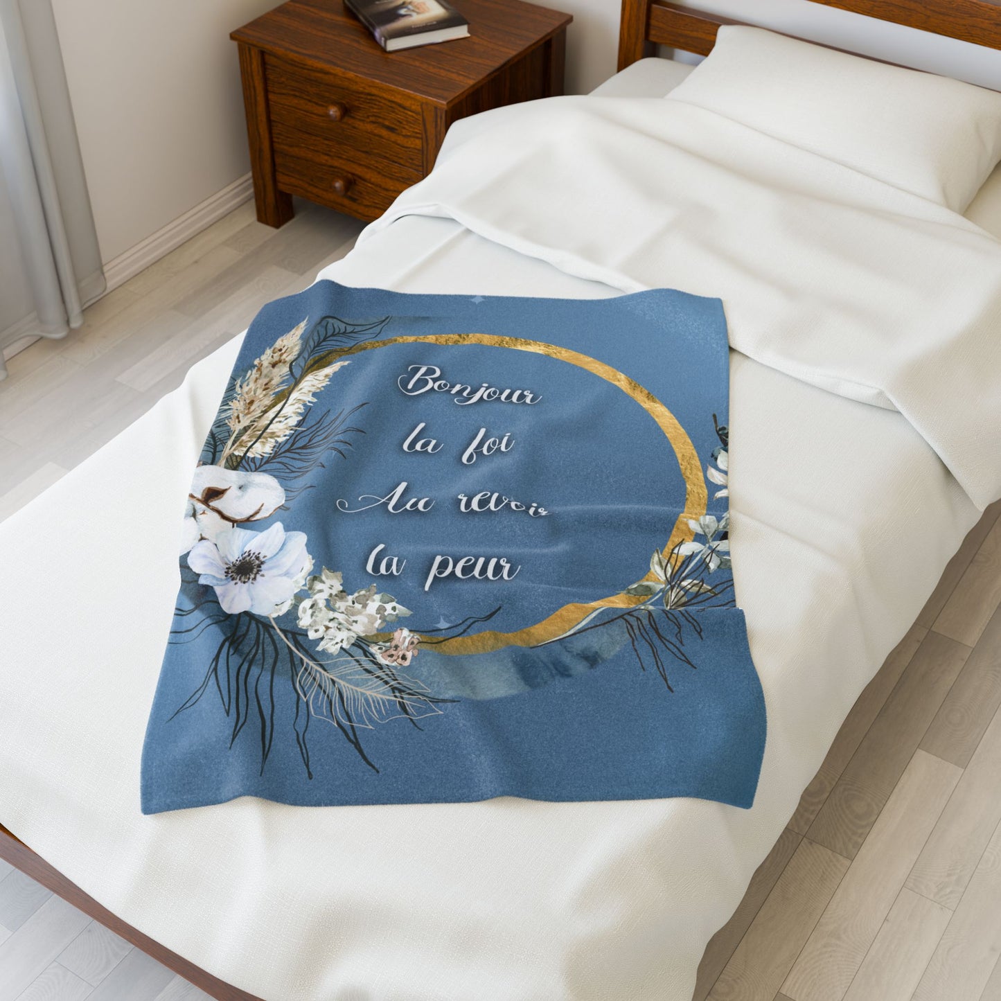Bonjour la foi Velveteen Plush Blanket