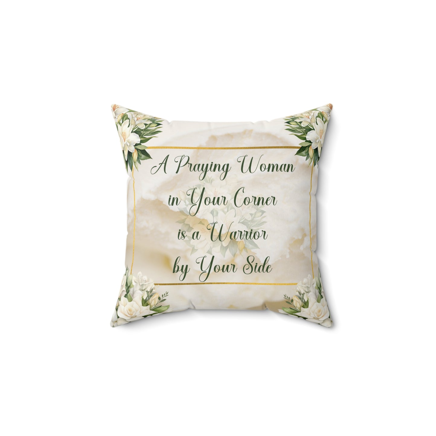 A Praying Woman (cream) Faux Suede Square Pillow