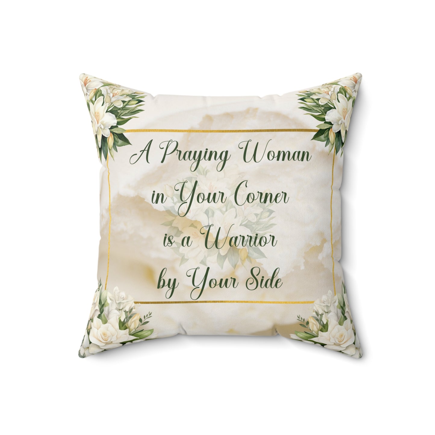A Praying Woman (cream) Faux Suede Square Pillow