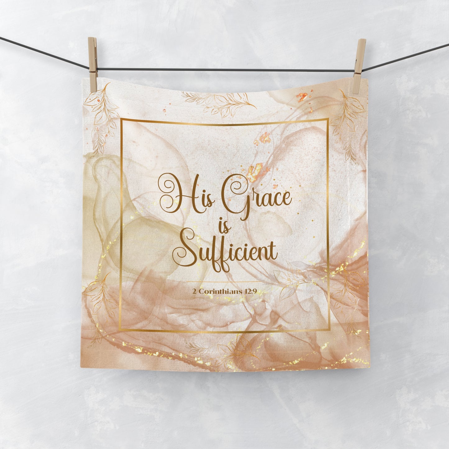 His Grace (Beige/Gold) Face Towel