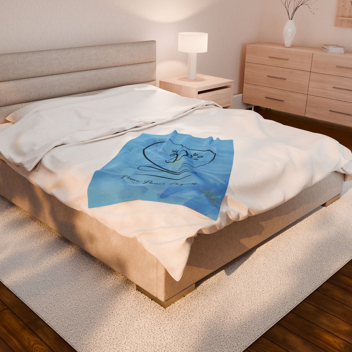 Peace Velveteen Plush Blanket