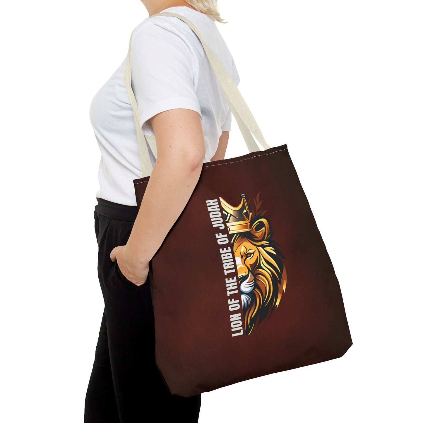 Lion of the Tribe of Judah (Brown) Tote Bag (AOP)