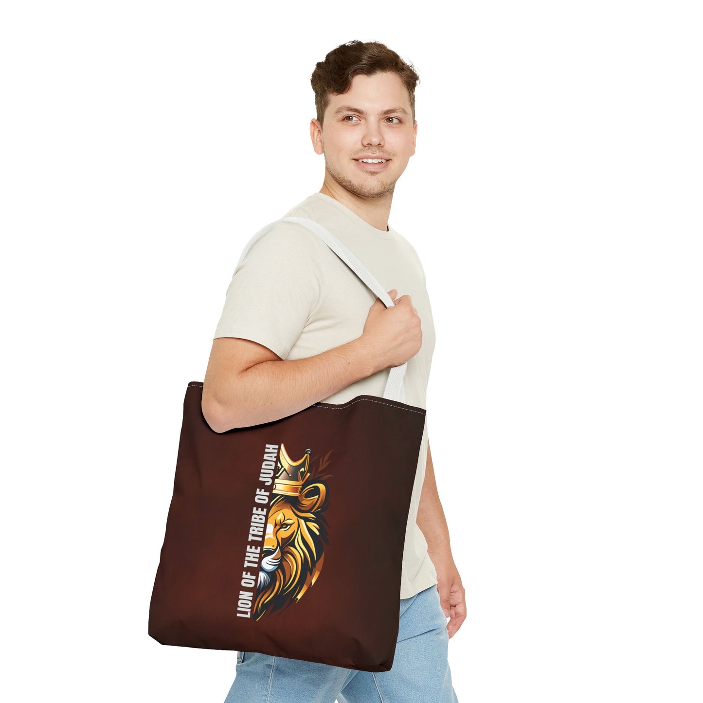 Lion of the Tribe of Judah (Brown) Tote Bag (AOP)