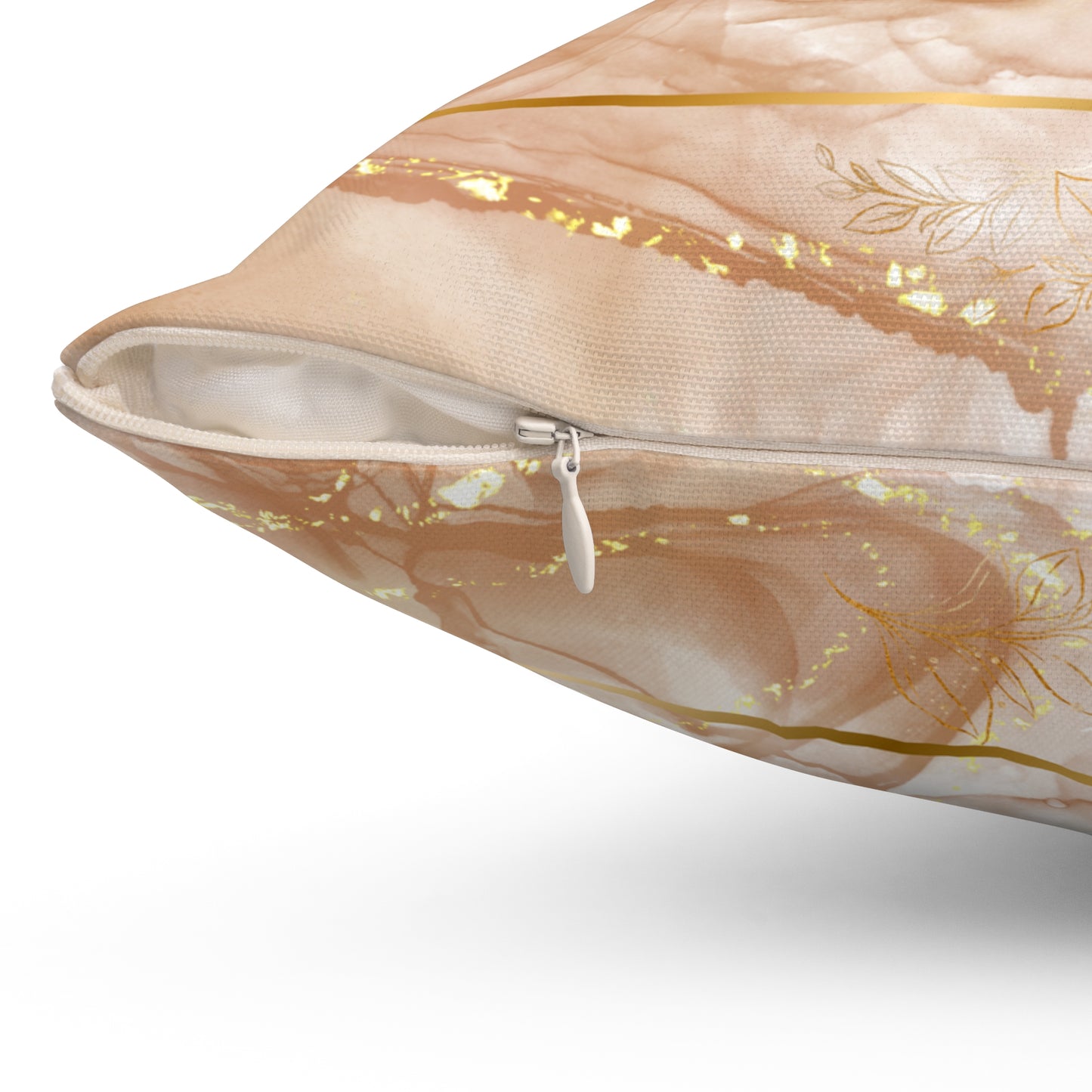 His Grace (Beige/Gold) Polyester Square Pillow