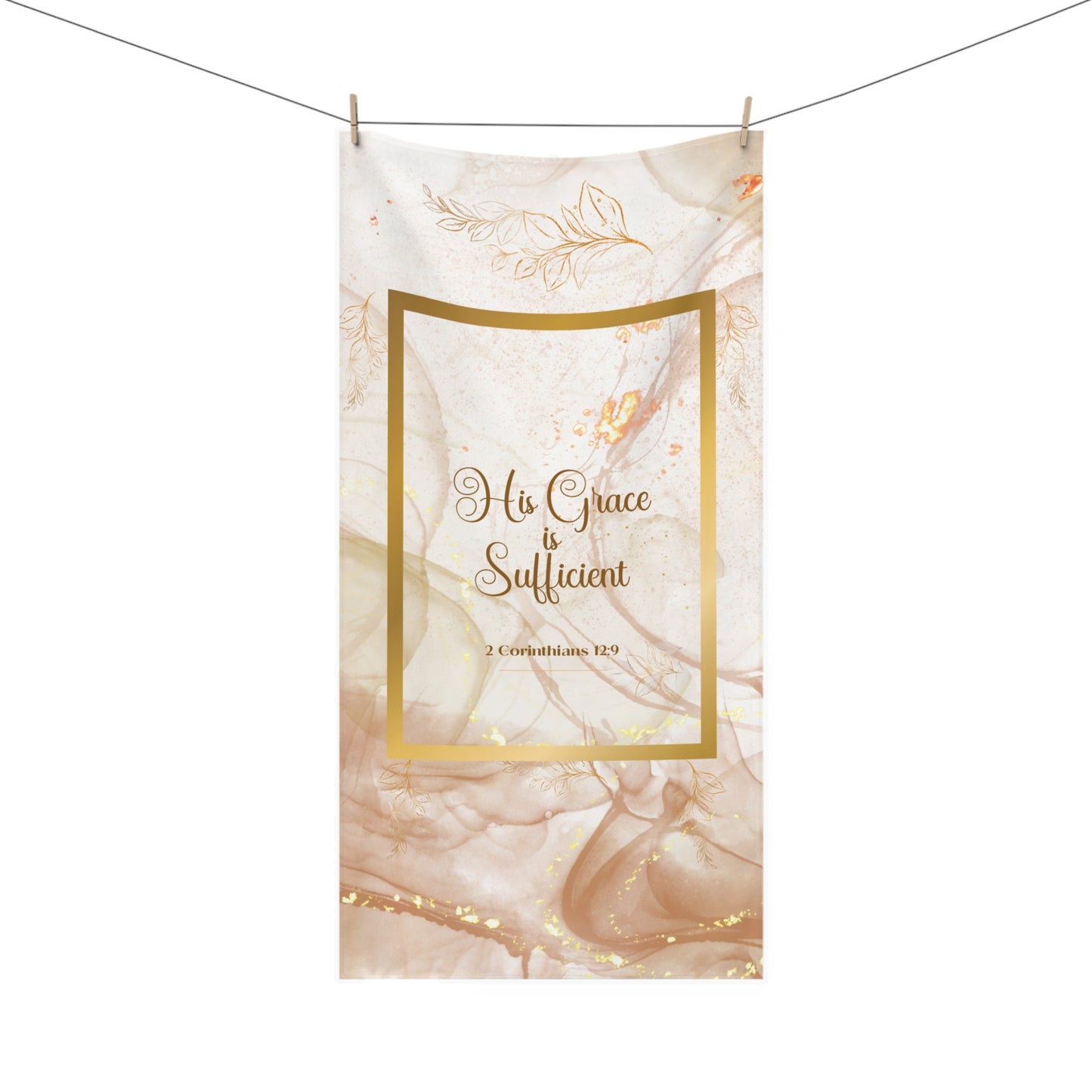 His Grace (Beige/Gold) Mink-Cotton Towel