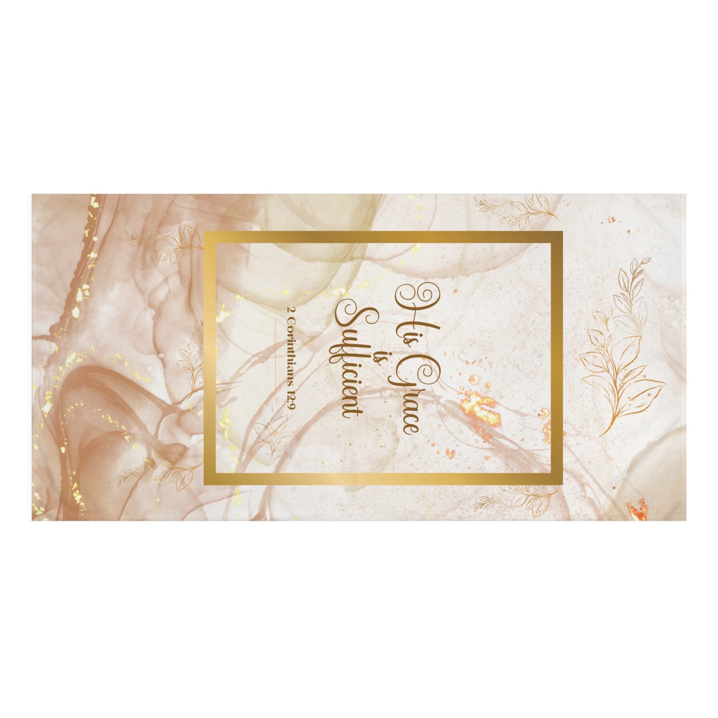 His Grace (Beige/Gold) Mink-Cotton Towel