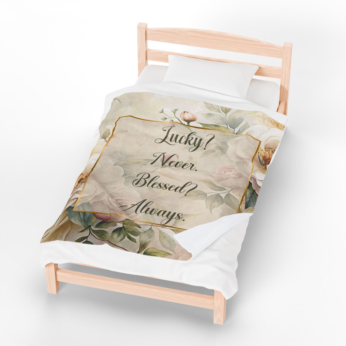 Lucky? Never - Velveteen Plush Blanket