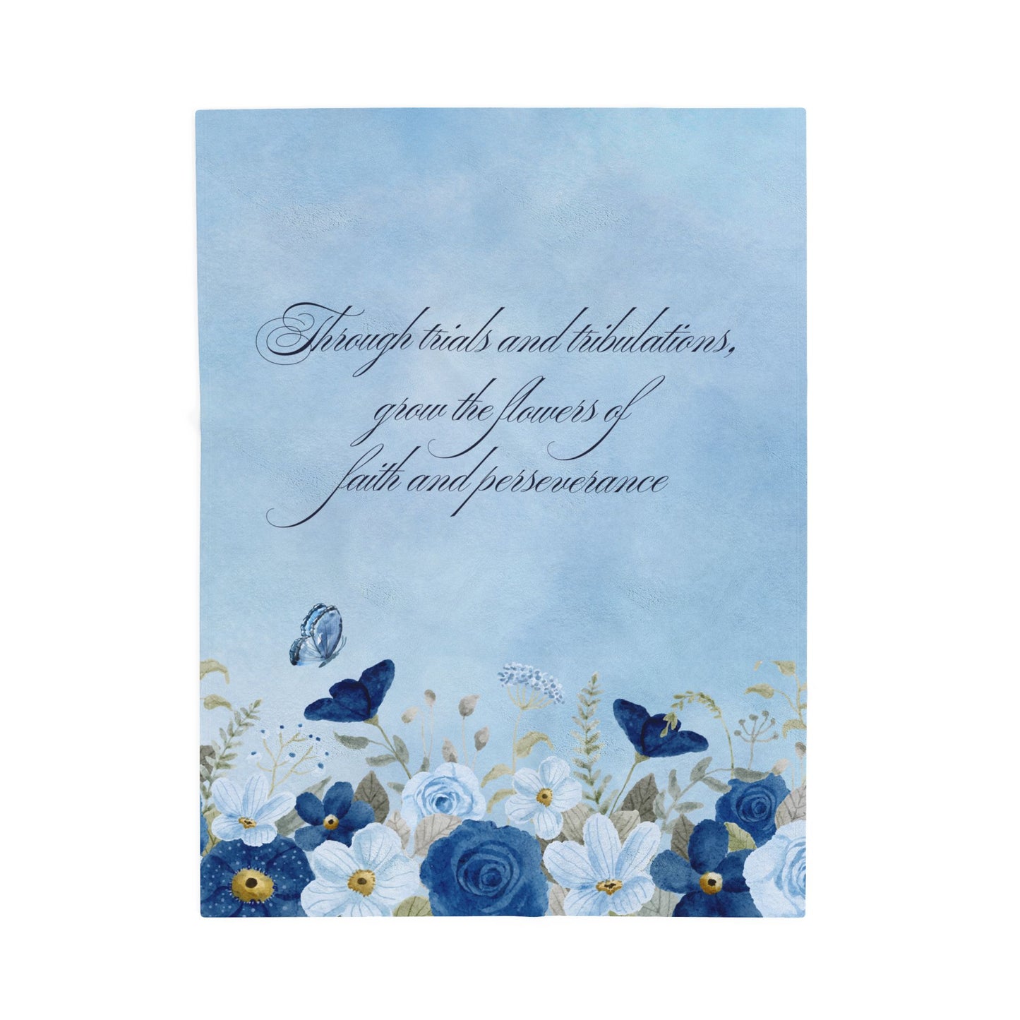 Flowers of Faith Velveteen Plush Blanket