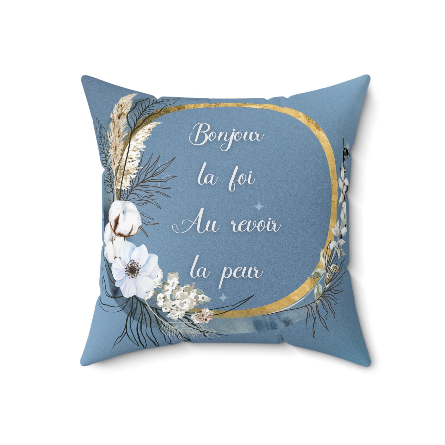 Bonjour la foi Spun Polyester Square Pillow