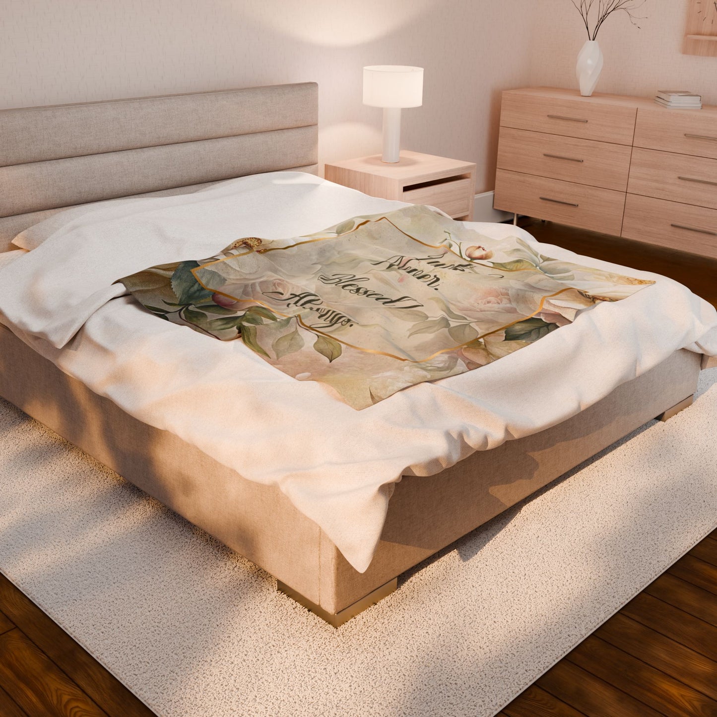Lucky? Never - Velveteen Plush Blanket