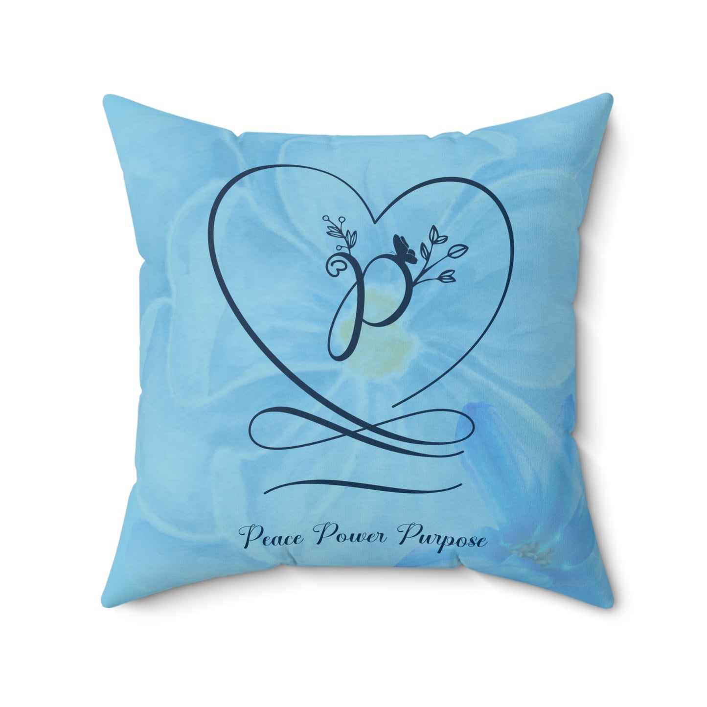Peace Faux Suede Square Pillow
