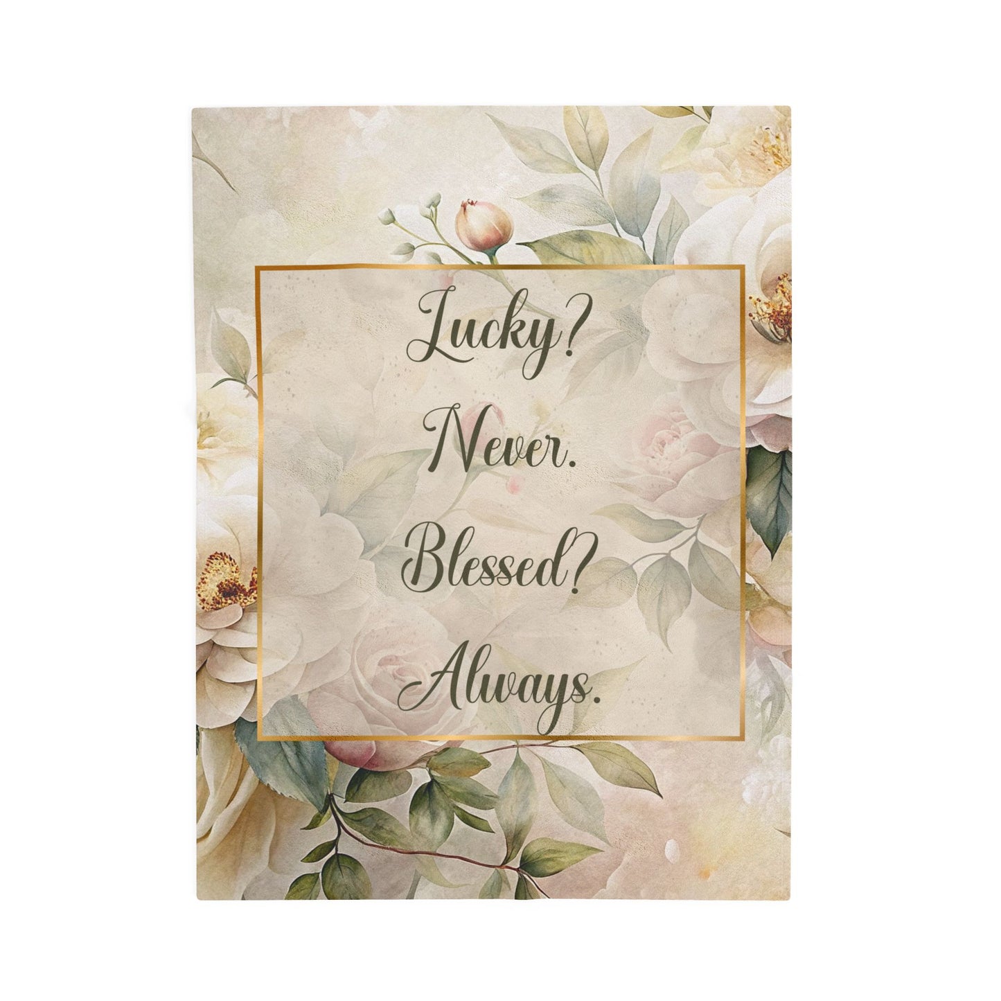 Lucky? Never - Velveteen Plush Blanket