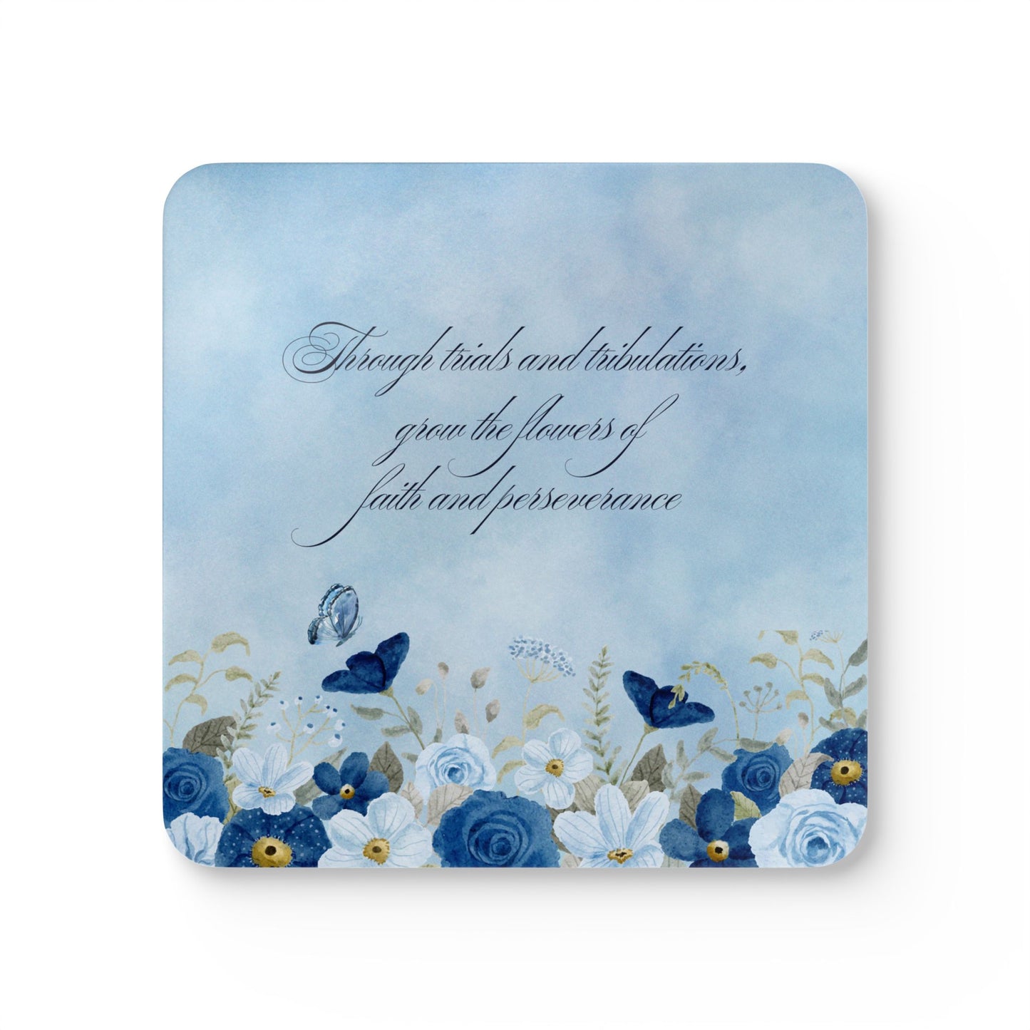 Flowers of Faith Corkwood Coaster Set