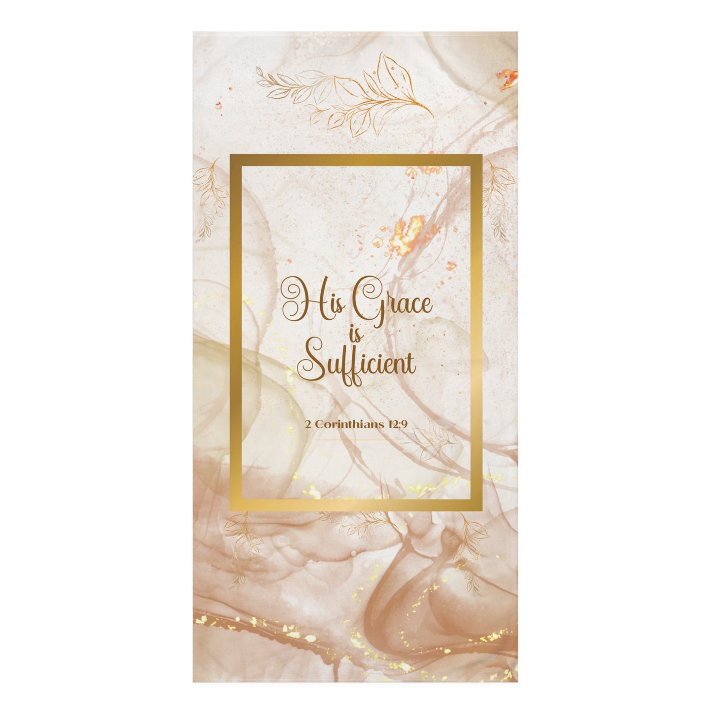 His Grace (Beige/Gold) Mink-Cotton Towel
