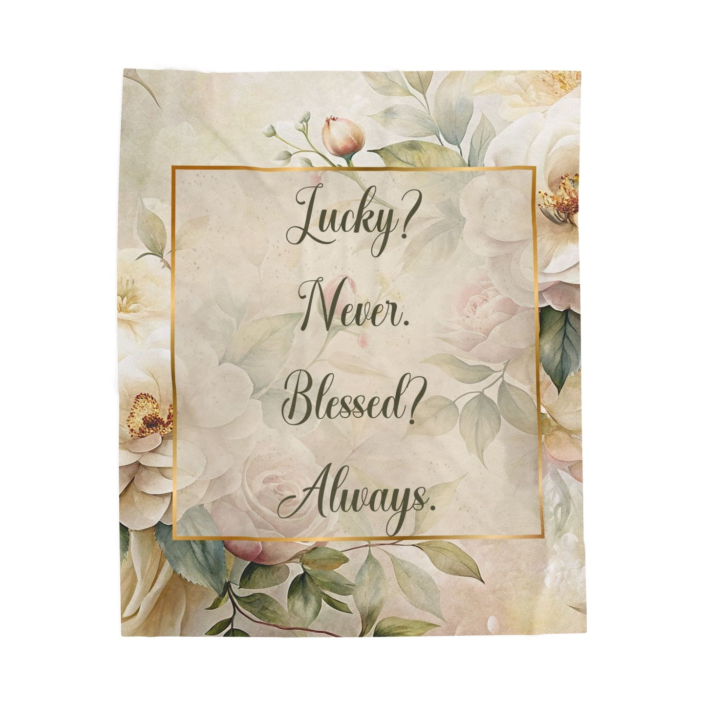 Lucky? Never - Velveteen Plush Blanket