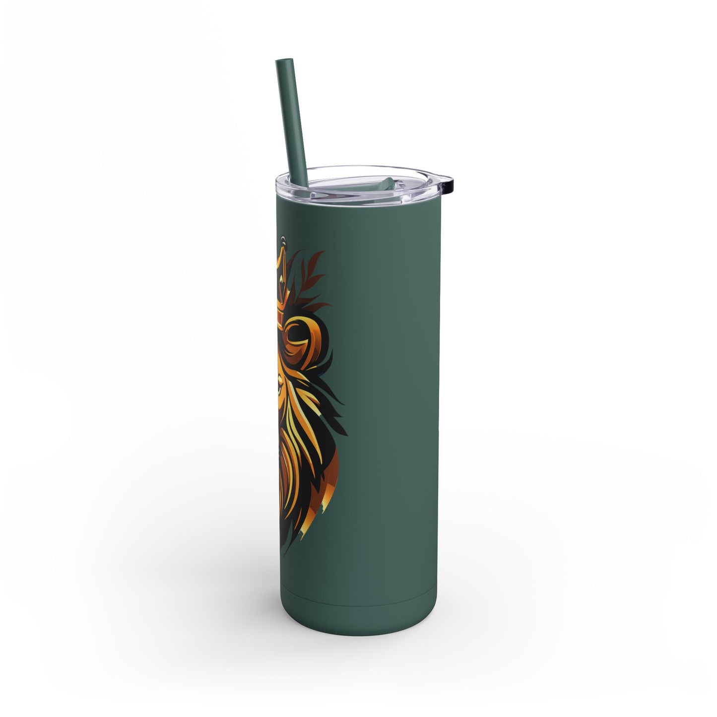 Lion of the Tribe of Judah (White Print) Maars Maker Skinny Matte Tumbler, 20oz