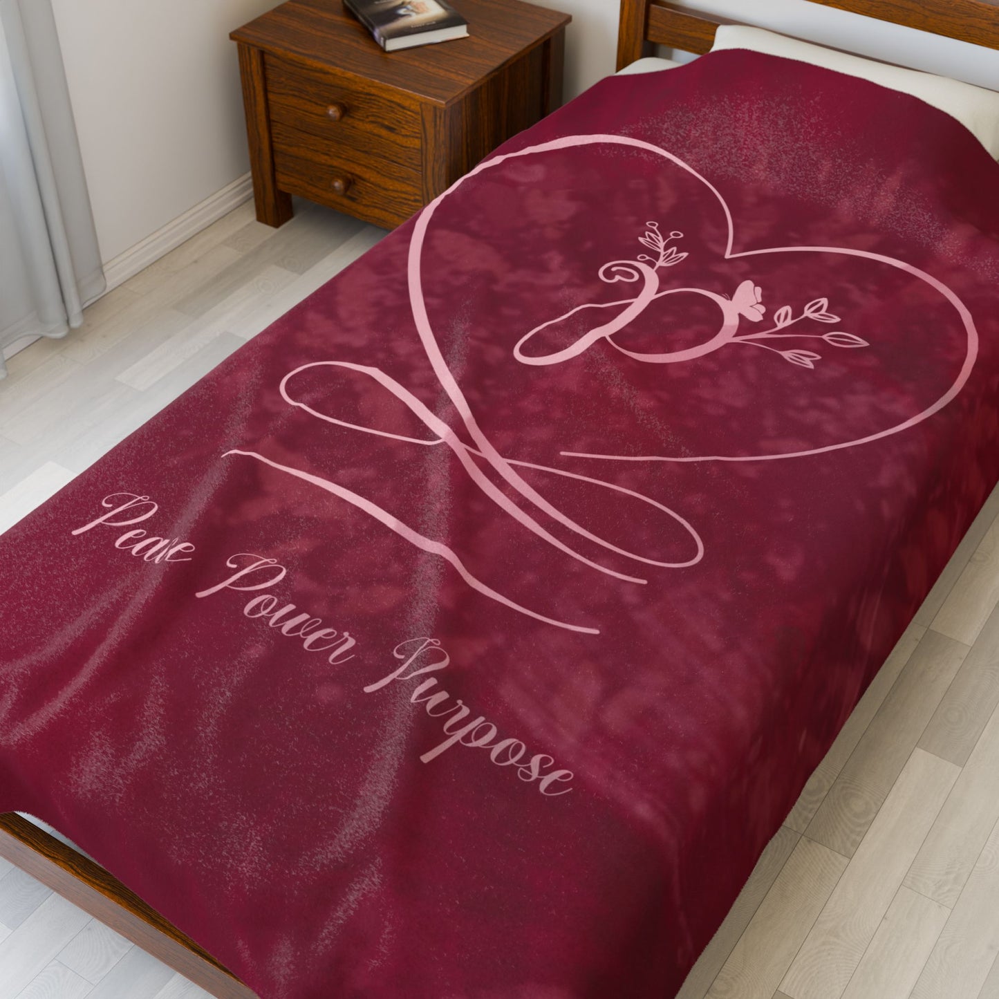 Peace 2 Velveteen Plush Blanket