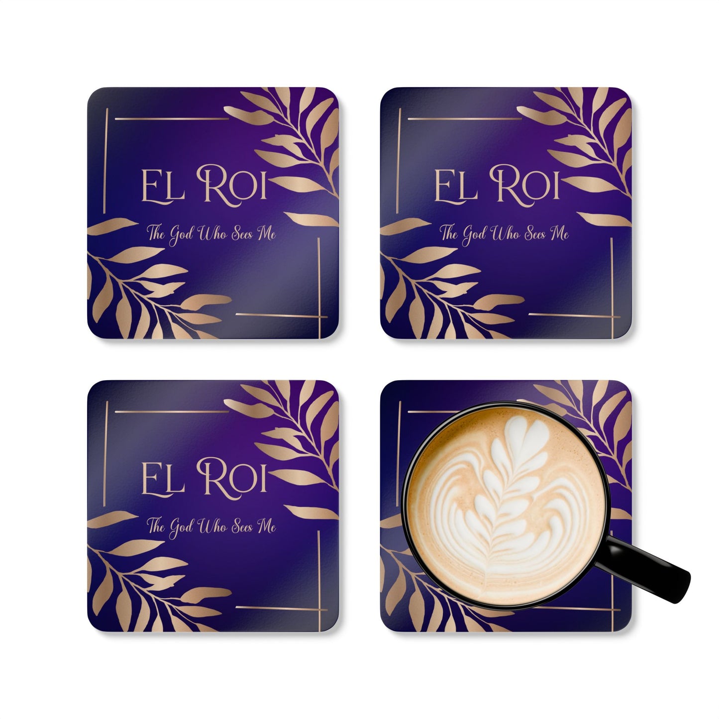 El Roi - (Amethyst) Corkwood Coaster Set