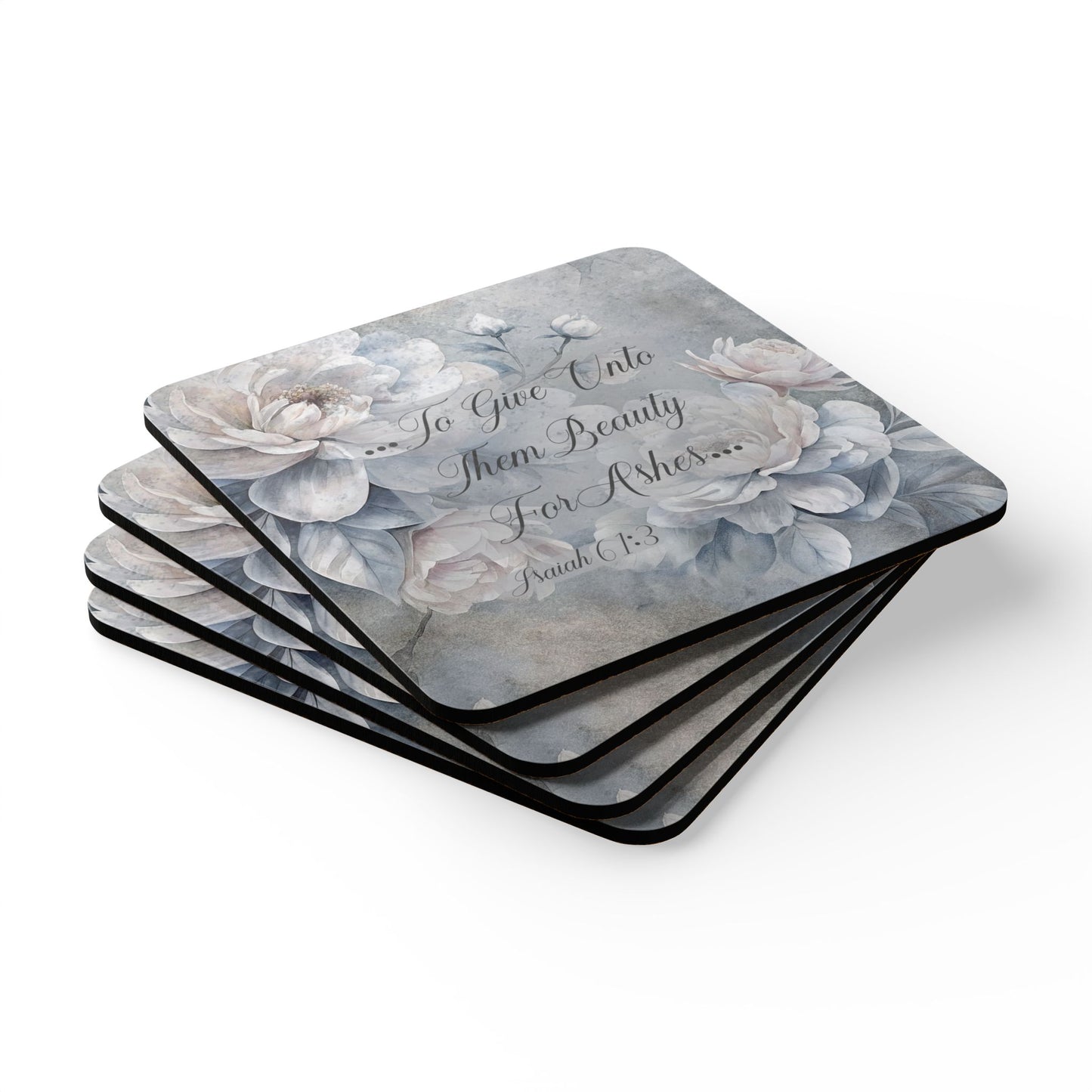 Beauty for Ashes Corkwood Coaster Set