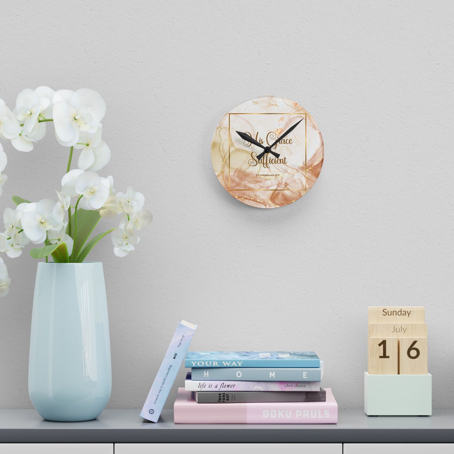 His Grace Acrylic Wall Clock