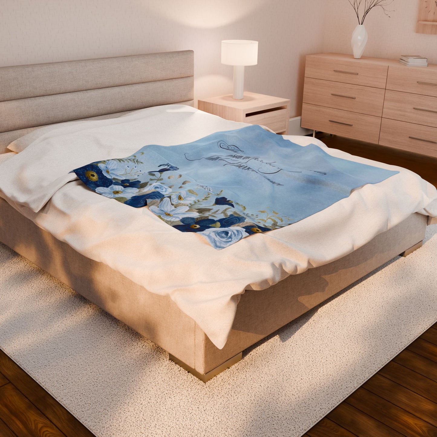 Flowers of Faith Velveteen Plush Blanket