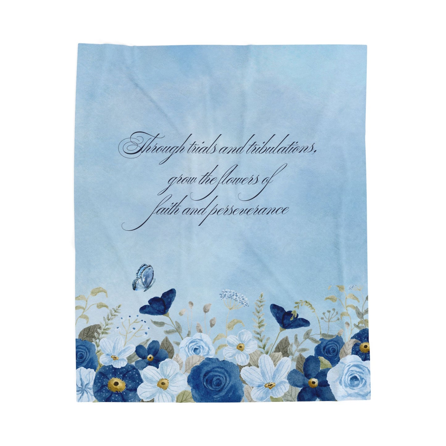 Flowers of Faith Velveteen Plush Blanket