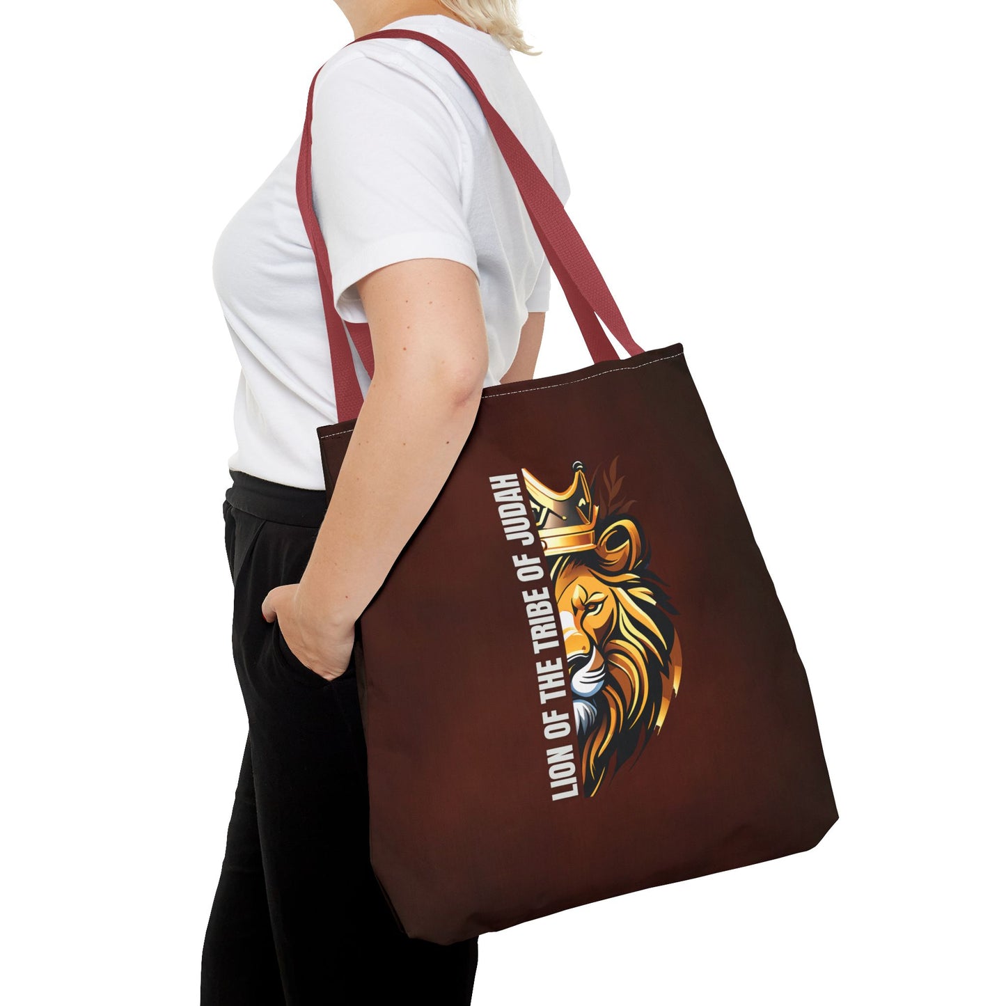 Lion of the Tribe of Judah (Brown) Tote Bag (AOP)