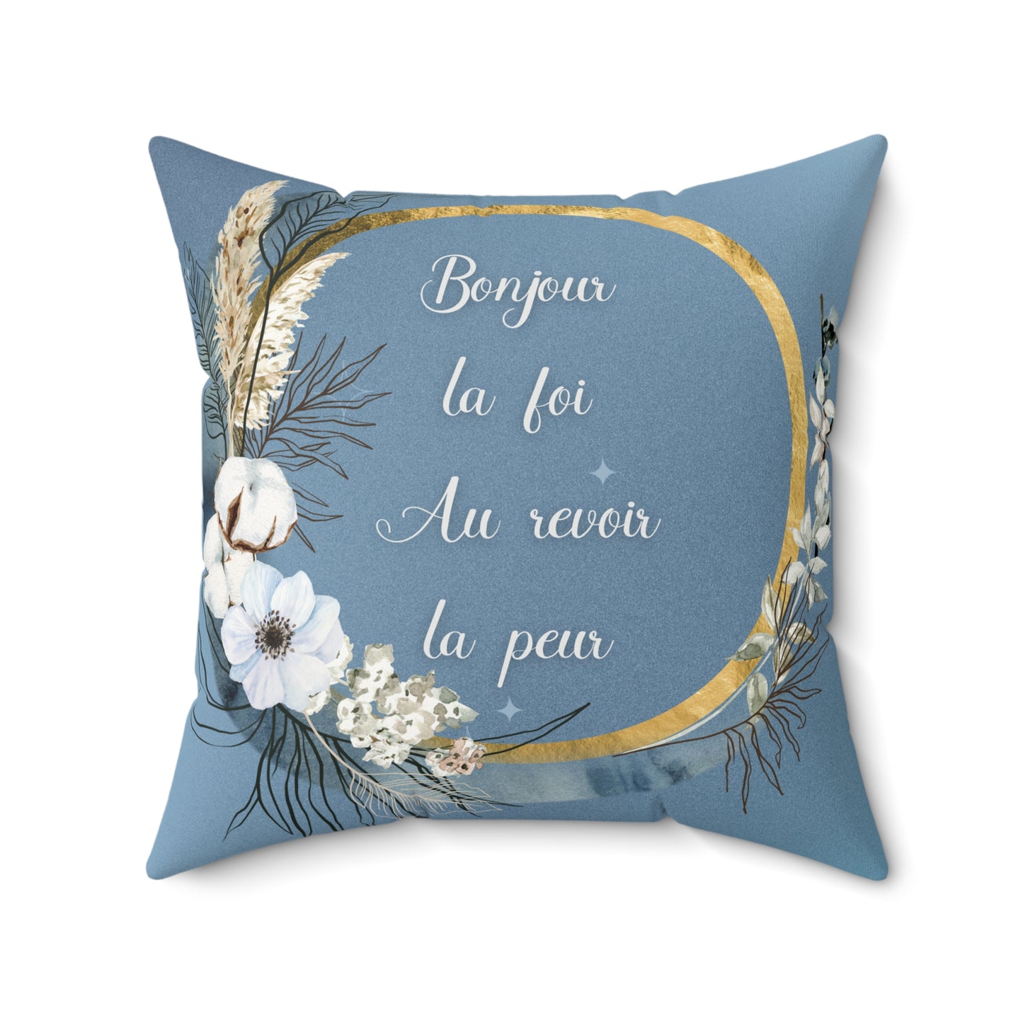 Bonjour la foi Suede Square Pillow
