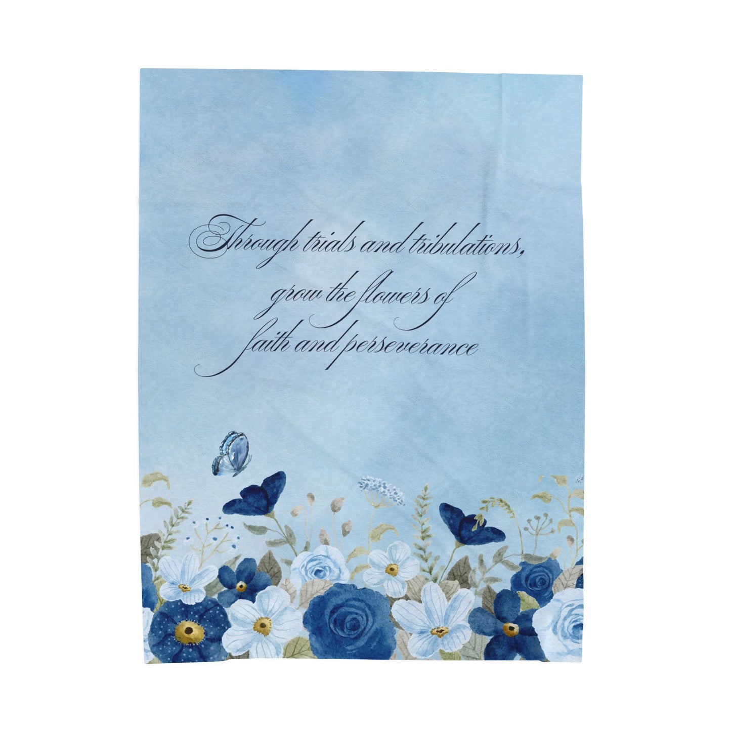 Flowers of Faith Velveteen Plush Blanket