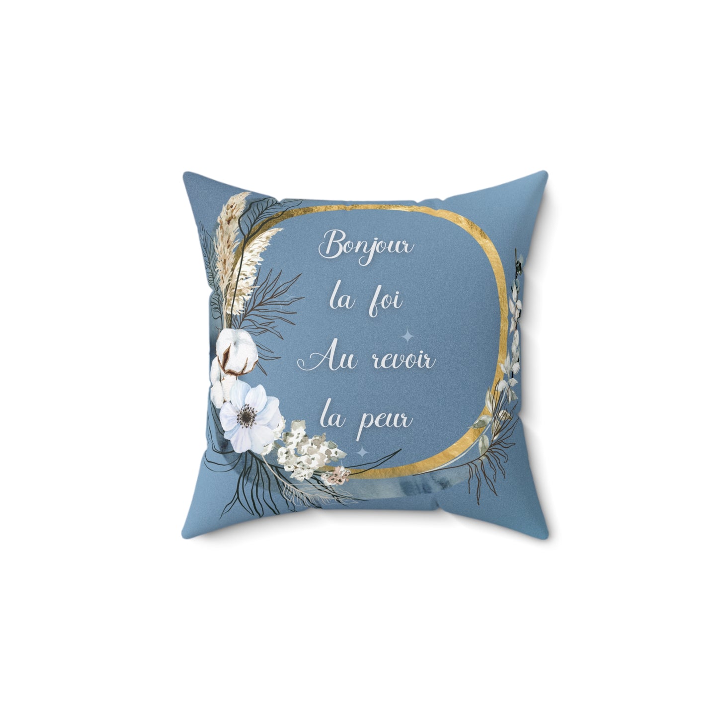 Bonjour la foi Spun Polyester Square Pillow