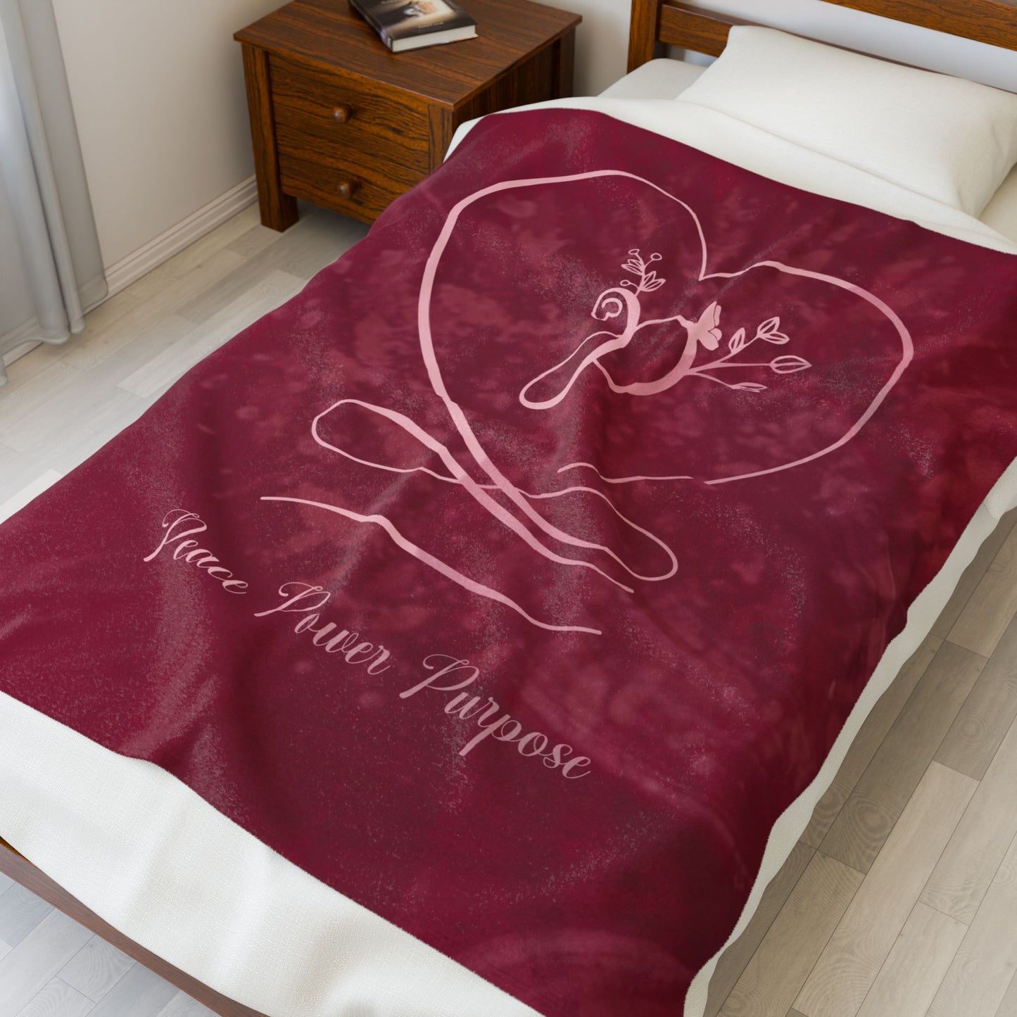 Peace 2 Velveteen Plush Blanket