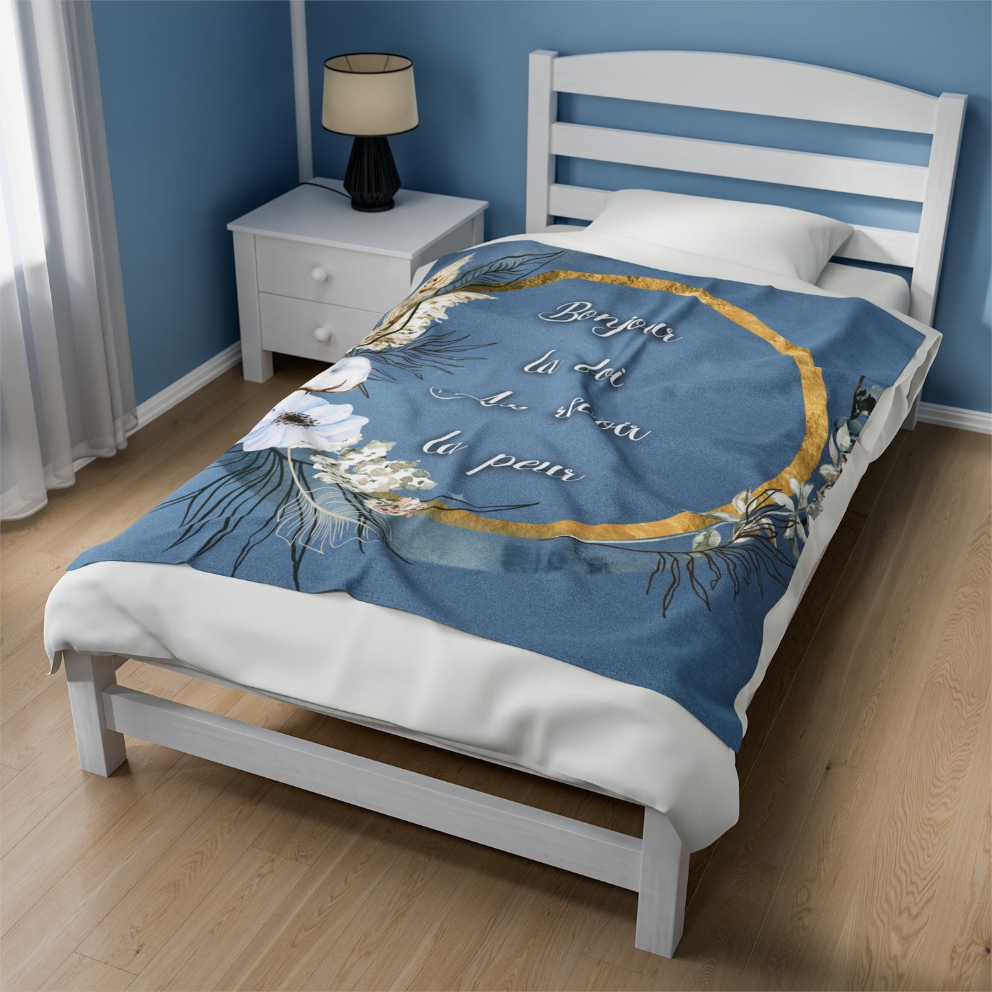 Bonjour la foi Velveteen Plush Blanket