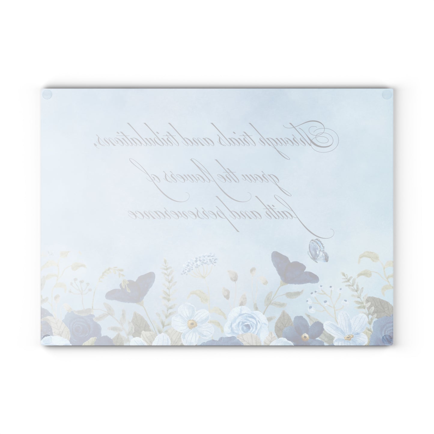 Flowers of Faith Glass Cutting Board