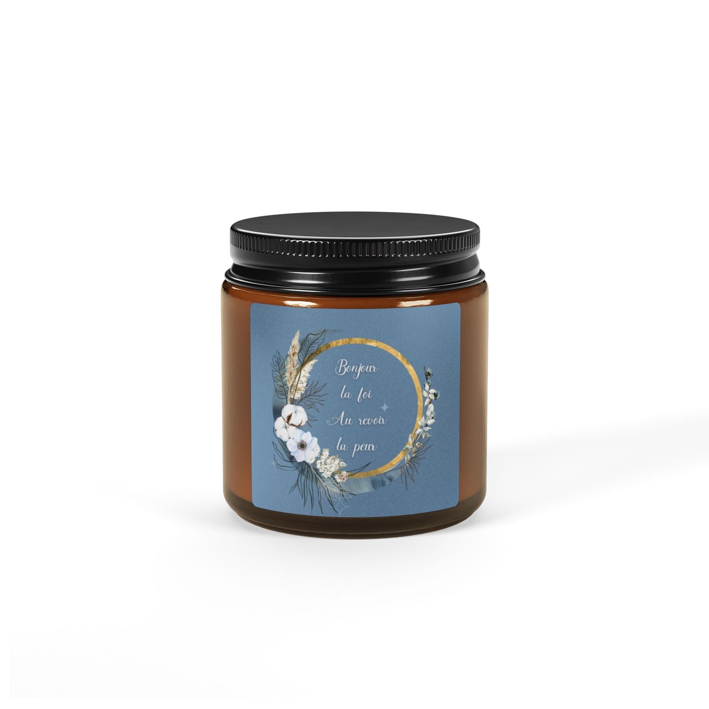 Bonjour la foi Scented Soy Candle (Multi-Size, Amber Jar)