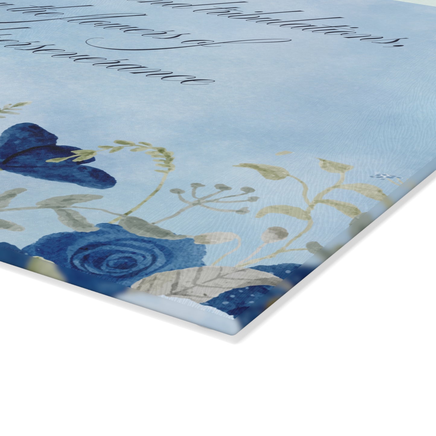 Flowers of Faith Glass Cutting Board