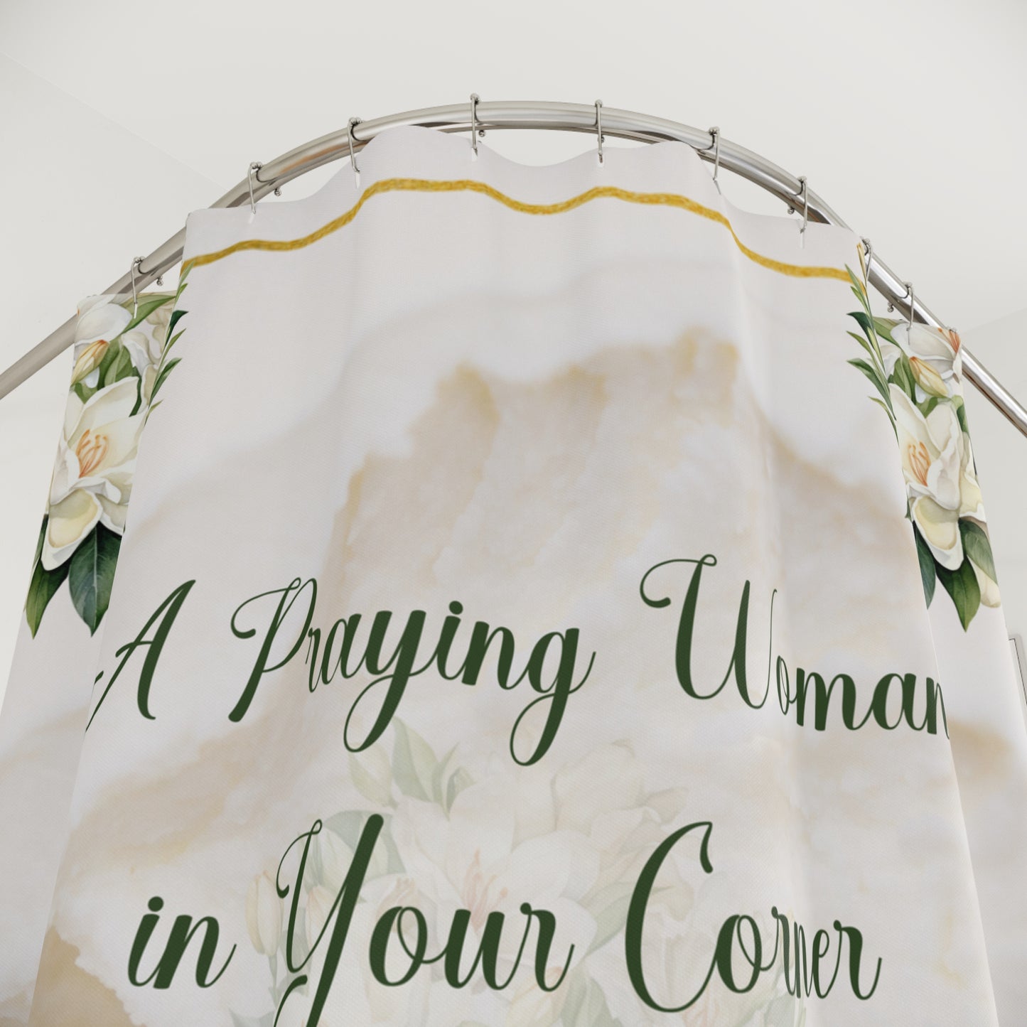 A Praying Woman (Cream) Shower Curtains