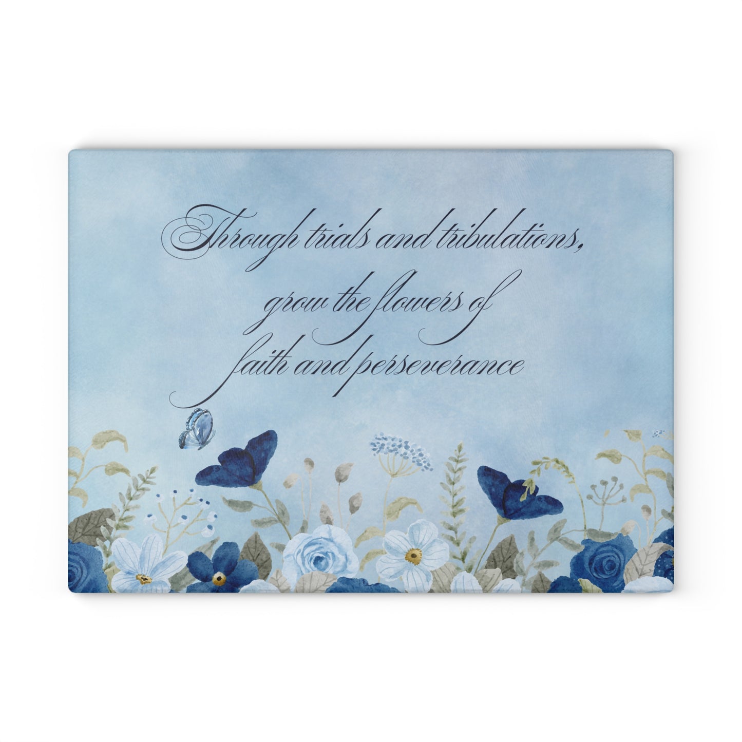 Flowers of Faith Glass Cutting Board