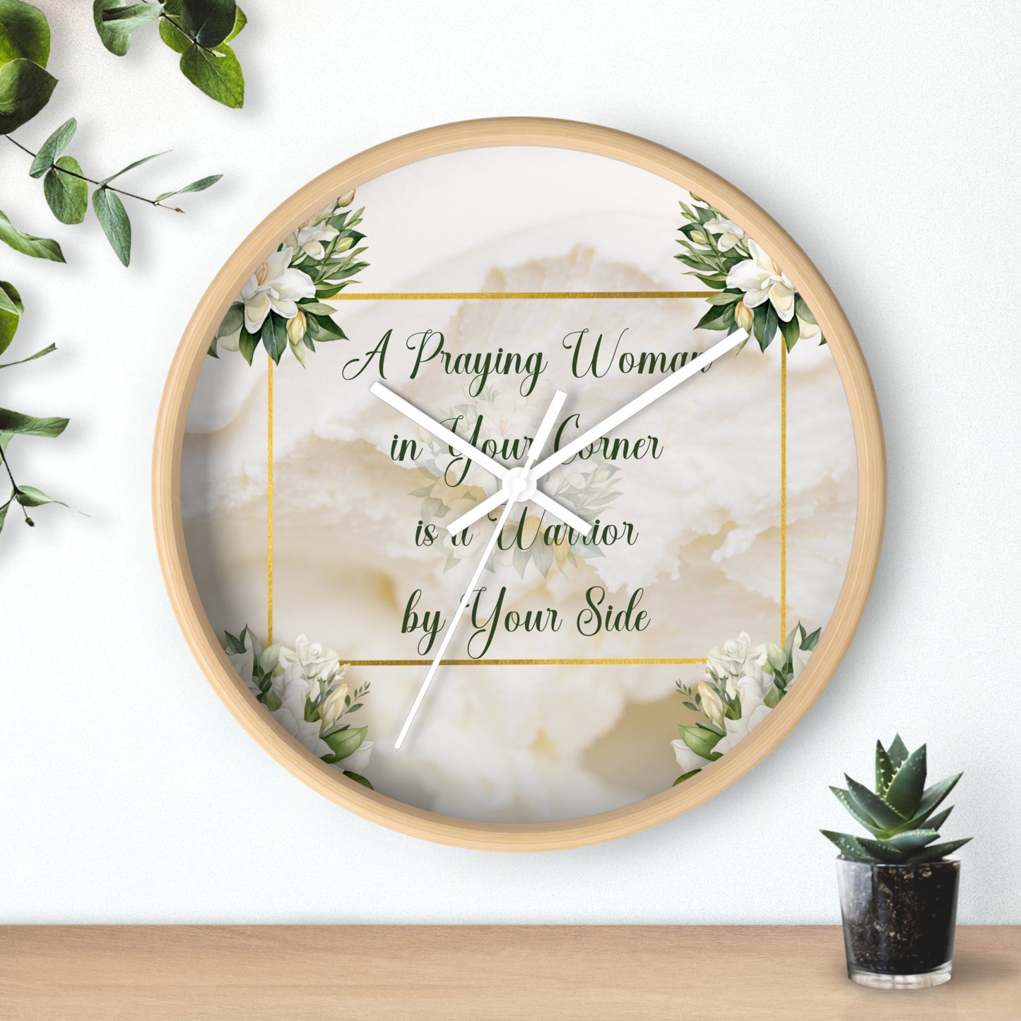 A Praying Woman (Cream) Wall Clock