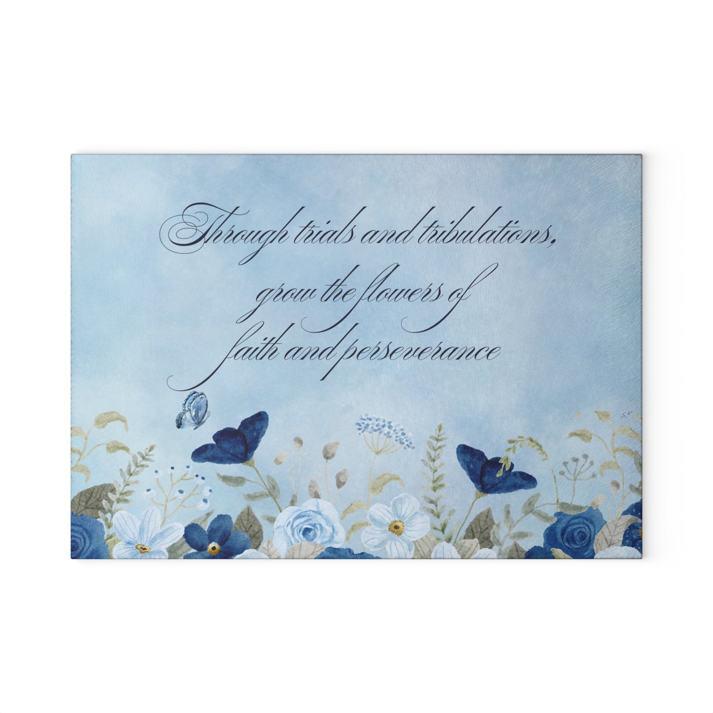 Flowers of Faith Glass Cutting Board