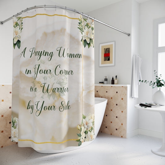 A Praying Woman (Cream) Shower Curtains