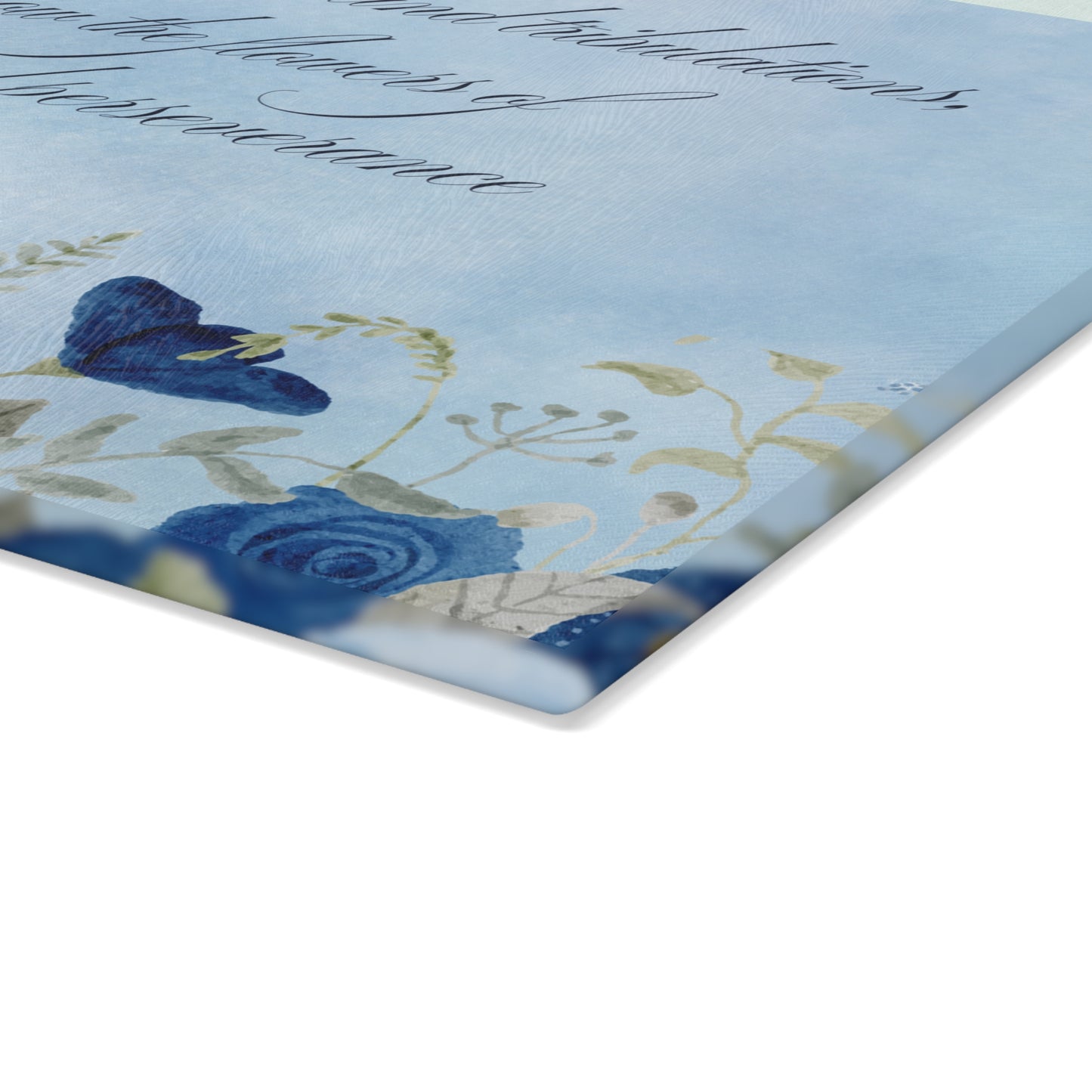 Flowers of Faith Glass Cutting Board