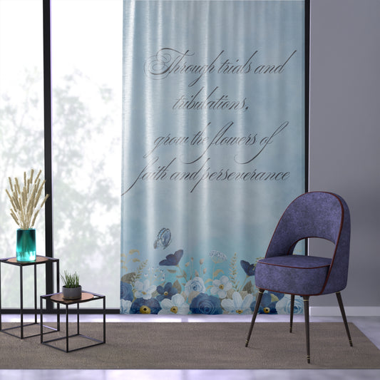 Flowers of Faith Sheer Window Curtain