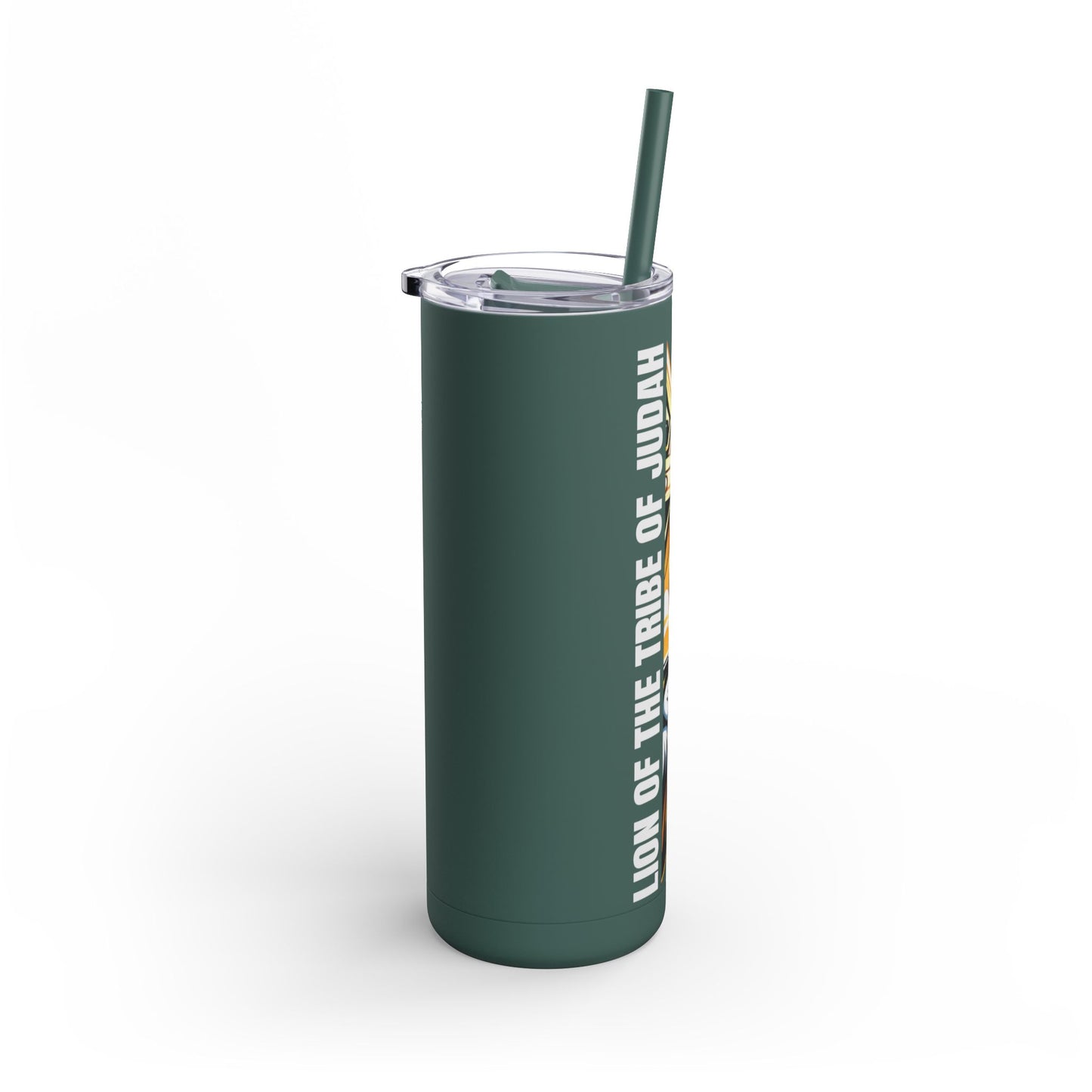 Lion of the Tribe of Judah (White Print) Maars Maker Skinny Matte Tumbler, 20oz