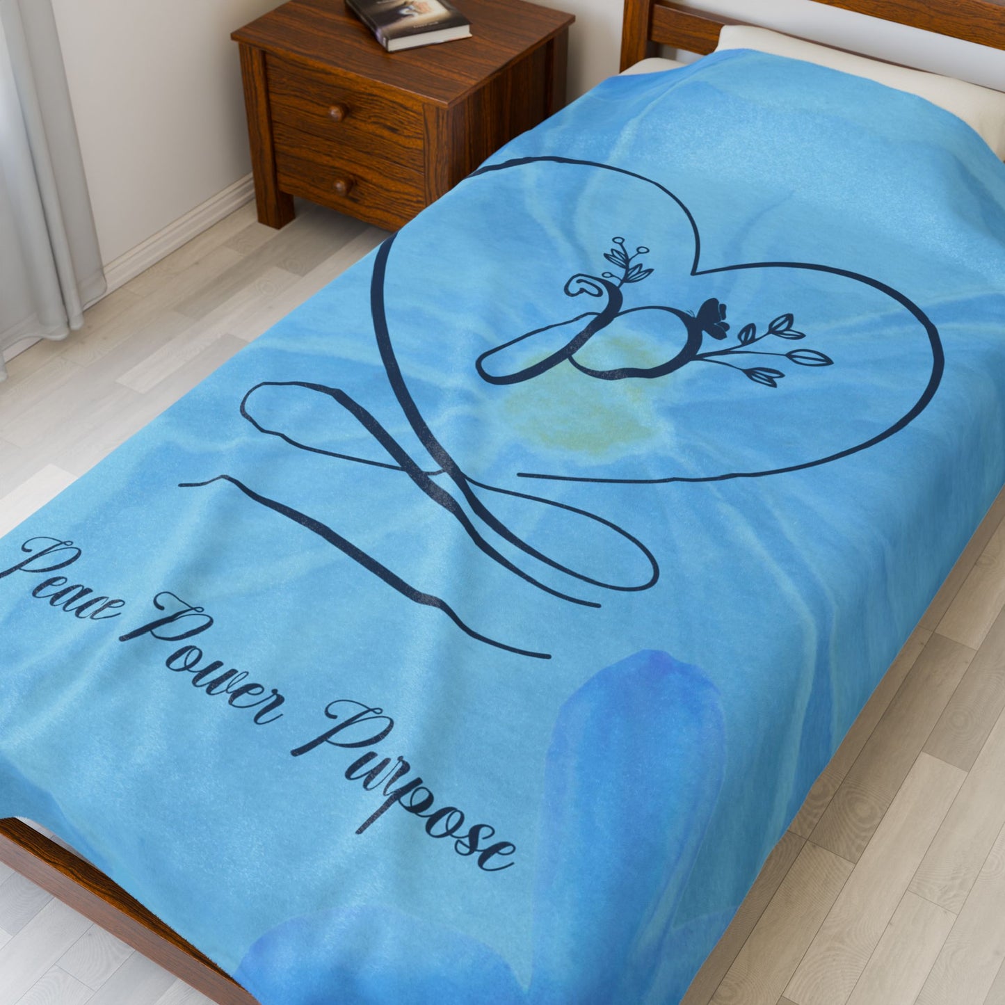 Peace Velveteen Plush Blanket