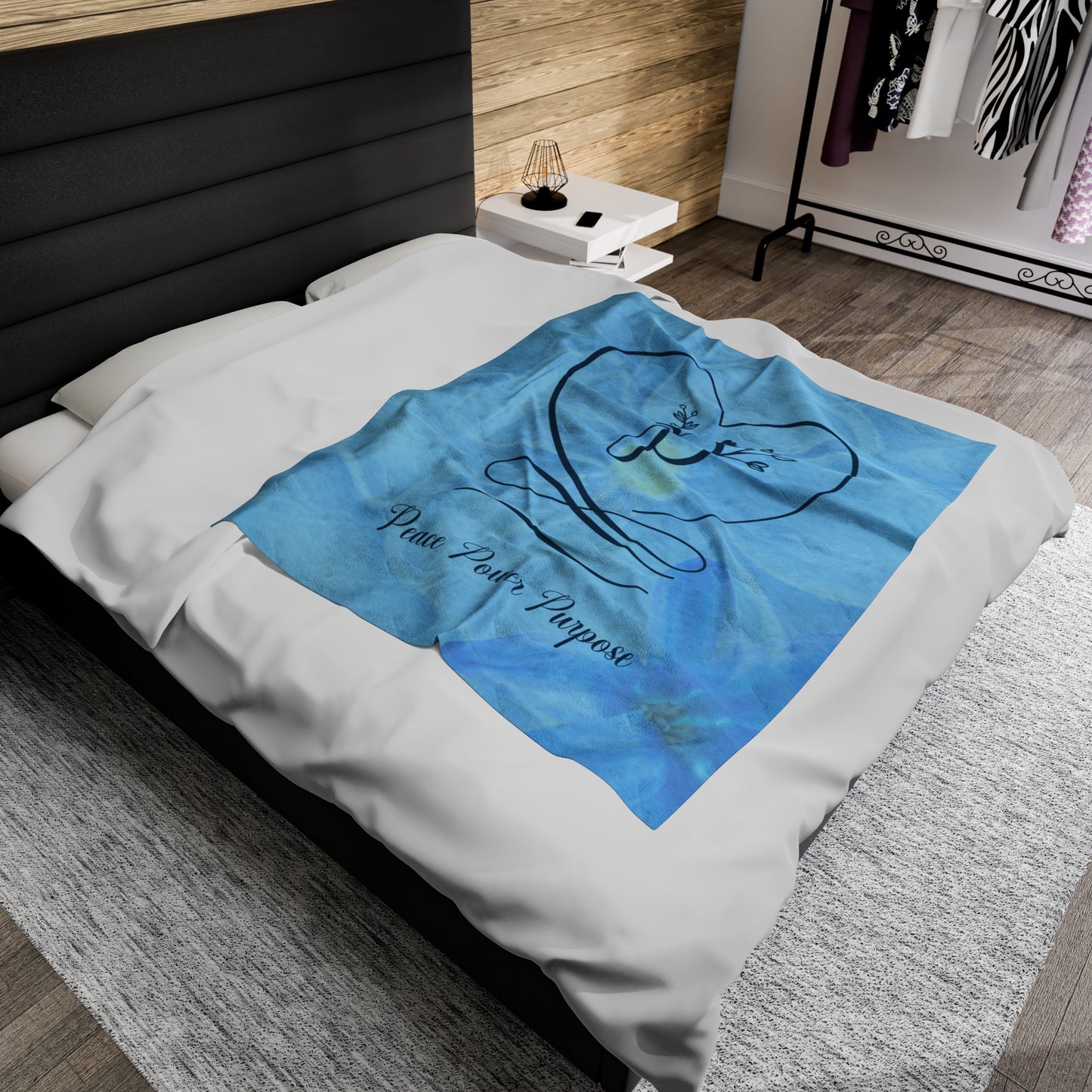 Peace Velveteen Plush Blanket