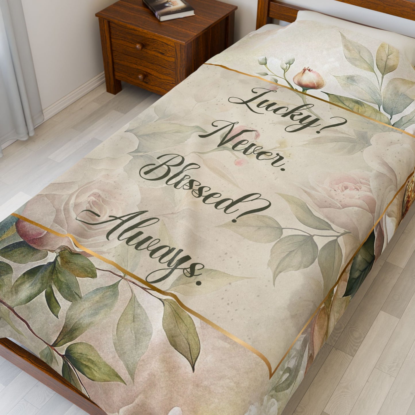 Lucky? Never - Velveteen Plush Blanket