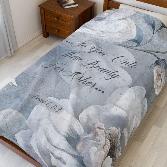 Beauty for Ashes Velveteen Plush Blanket