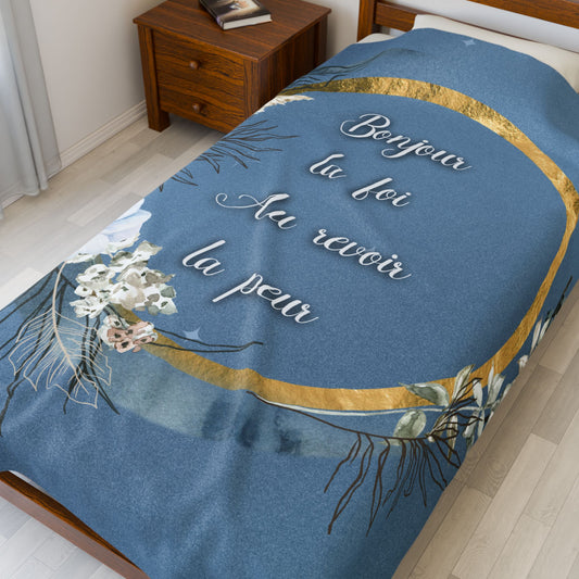 Bonjour la foi Velveteen Plush Blanket
