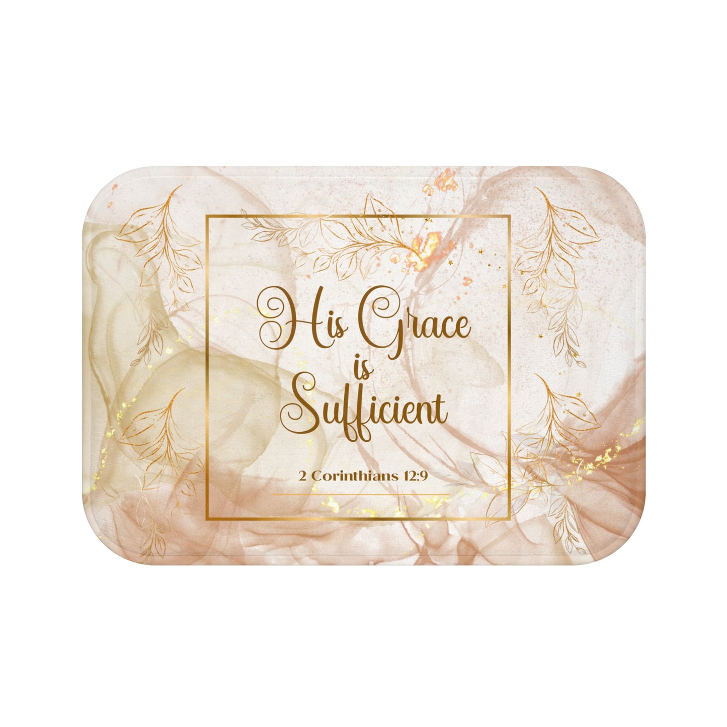 His Grace (Beige/Gold) Bath Mat